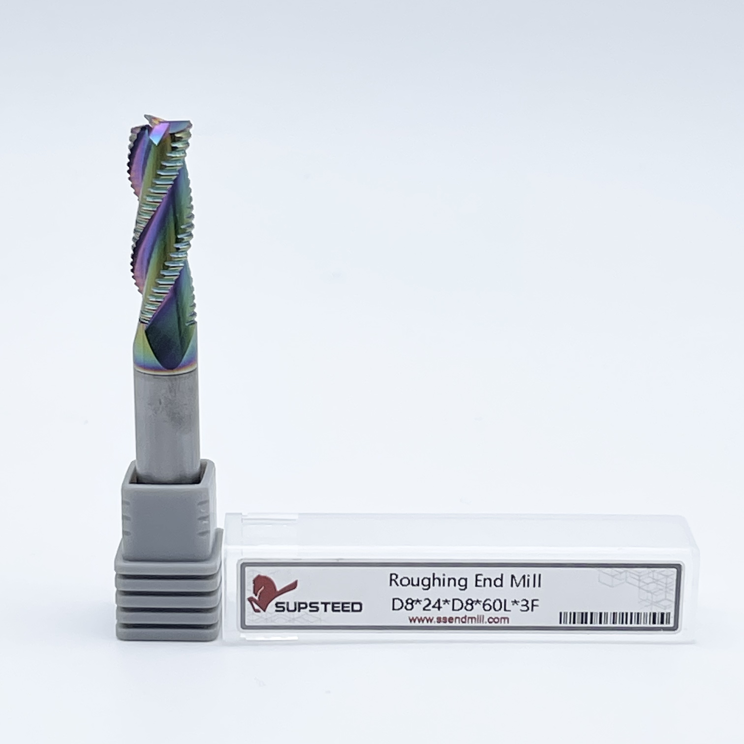 CNC machining process using carbide rougher end mills for bulk material removal