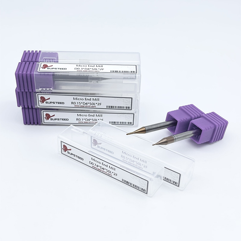 Precision micromachining process using miniature carbide end mills on a CNC machine
